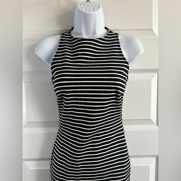 2/$30 WINDSOR XS Striped Black and White Sleeveless Bodycon Dress - Picture 2 of 6